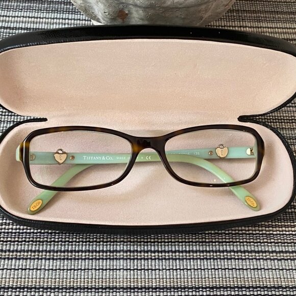 Tiffany Frames~Brown Tortoise with Tiffany Blue  Iconic Tiffany charm symbols - Picture 1 of 10